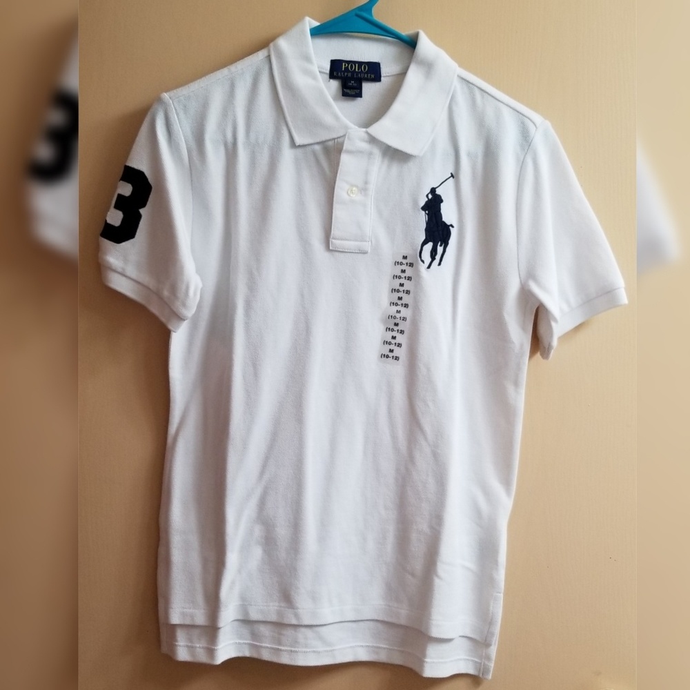 🆕 Boy's Ralph Lauren Polo Shirt White Medium